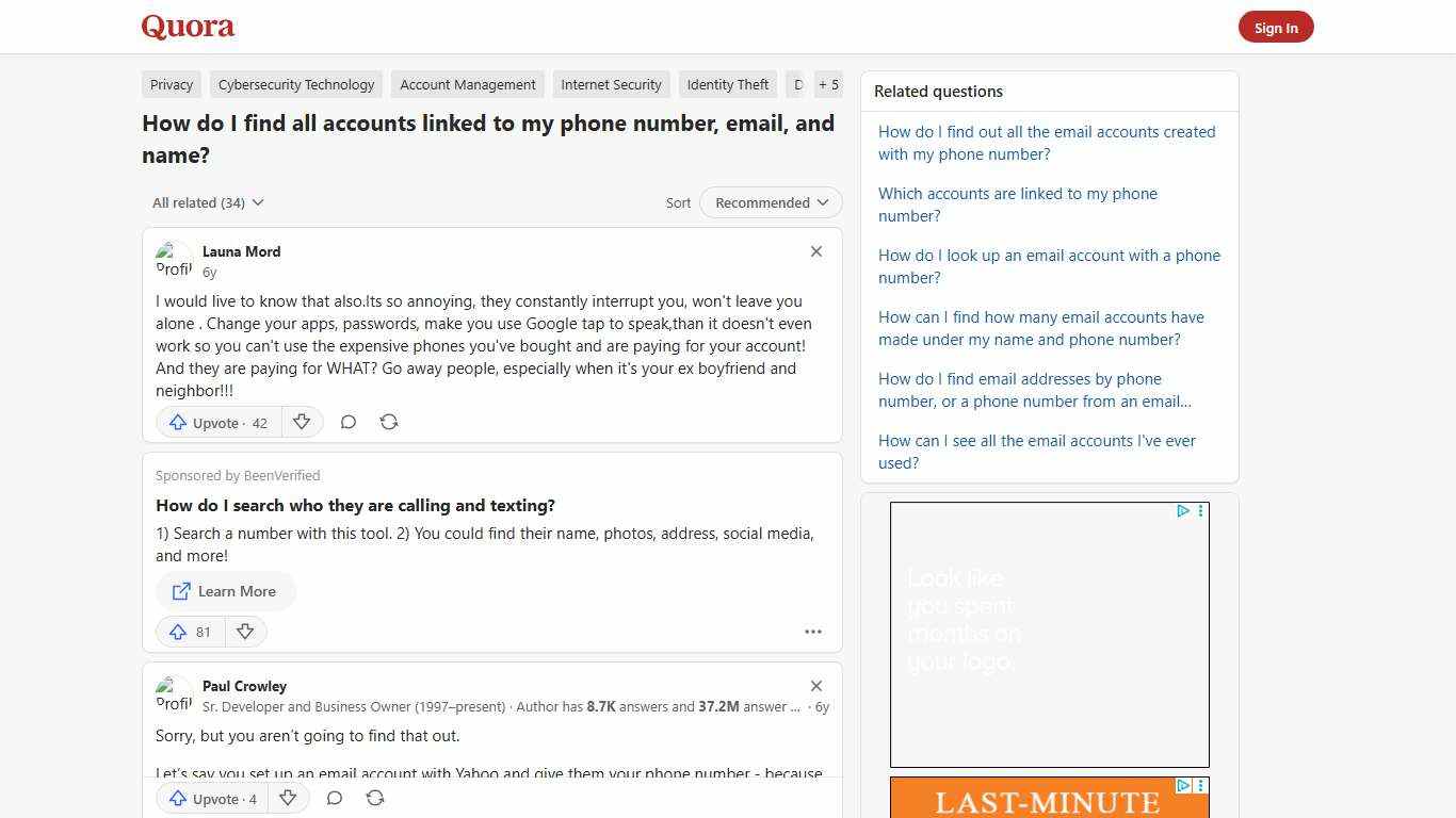 How to find all accounts linked to my phone number, email, and name - Quora